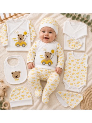 Petino Erkek Bebek Hastane Çıkışı 10’lu Set Arabalı Ayıcık Nakışlı