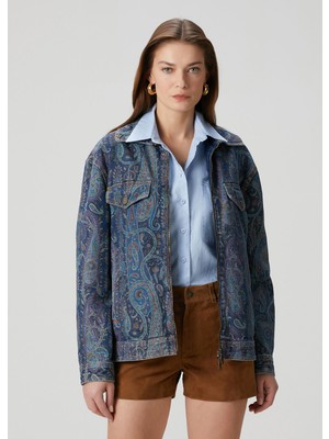Etro Çok Renkli Etnik Desenli Denim Gömlek