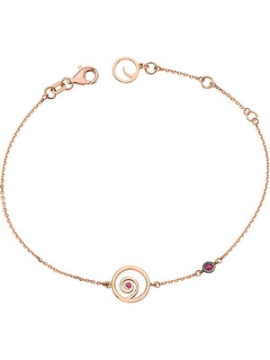 Bee Goddess Om Kadın Yakut Charm Altın Bileklik