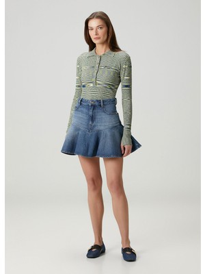 Ganni Mavi Mini Denim Etek