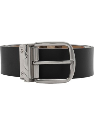 Burberry Buckle Siyah Deri Erkek Kemer
