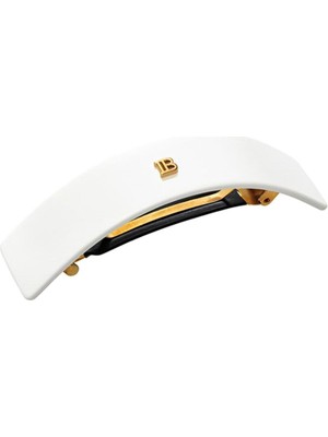 Balmain Cellulose Acetate Barrette Pour Cheveux Beyaz Büyük Boy Kadın Toka