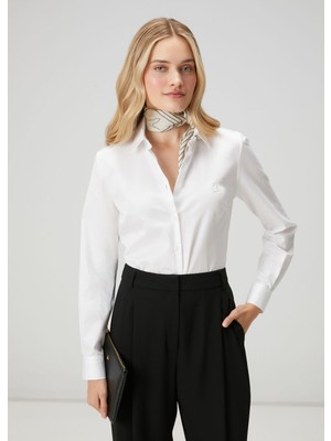  club slim fit non-ıron kırık beyaz gömlek