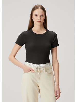 Rag & Bone Essential Siyah Ribli T-Shirt