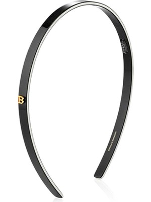 Balmain Cellulose Acetate Headband Siyah Küçük Boy Kadın Taç