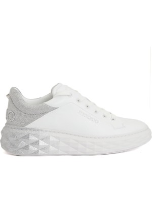 Jimmy Choo Diamond Maxi/f Iı Beyaz Silver Kadın Deri Sneaker