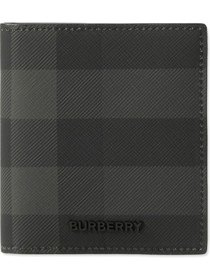 Burberry Check Gri Deri Erkek Kartlık