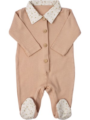 Koalav Light Peach Uzun Kollu Ayaklı Unisex Bebek Tulum