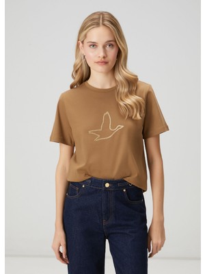  club haki zincir logolu t-shirt