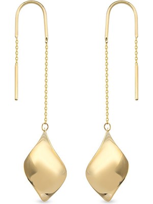 Orena Jewelry Gimlet Chain 14 Ayar Altın Kadın Küpe