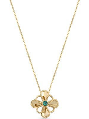 Orena Jewelry Sapphire Lotus 14 Ayar Altın Kadın Kolye