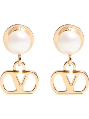 Valentino Garavani Vlogo Gold Kadın Küpe