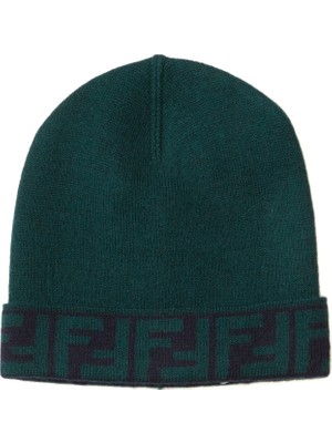 Fendi Yeşil Mavi Unisex Bebek Yün Bere