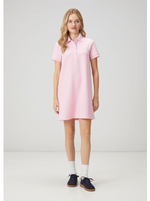  club pembe petek dokulu mini polo elbise