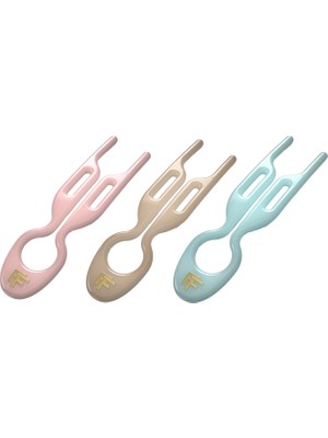 Nº 1 Hairpin Miami Collection Seashell Pink Açık Bej ve Tantalizing Blue 3'lü Kadın Saç Tokası