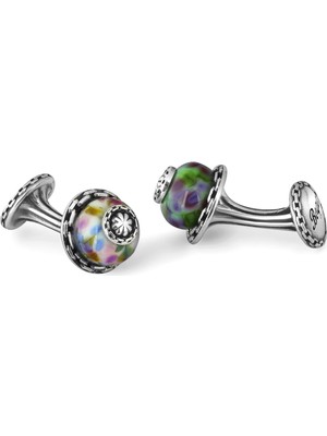 Boga Glass Beads-S Chain Fx Gümüş Kol Düğmesi