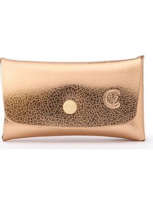 Chivit Rose Gold Deri Çift Girişli Kadın Cüzdan
