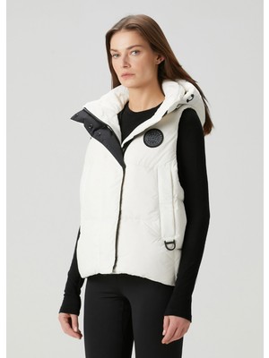 Canada Goose Beyaz Kapüşonlu Yelek