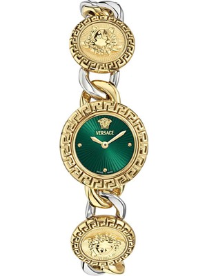 Versace VRSCVE0Q00125 Altın Rengi Metalik Gri Çelik Kadın Kol Saati