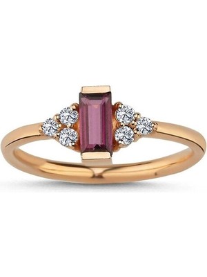 Safir Mücevher Hazine Radolite Pırlanta 14 Ayar Rose Gold Kadın Altın Yüzük