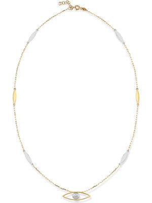 Orena Jewelry Evil Eye 14 Ayar Altın Pırlanta Kolye