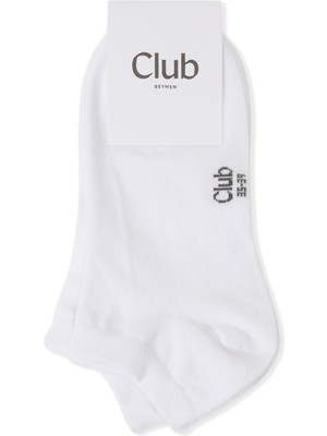  club beyaz kadın 2li patik çorap seti