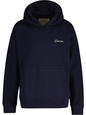 Gant Lacivert Regular Fit Kapüşonlu Kadın Sweatshirt