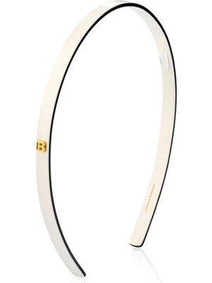 Balmain Cellulose Acetate Headband Beyaz Küçük Boy Kadın Taç