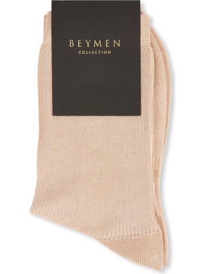  collection bej ribli ıpek karışımlı çorap