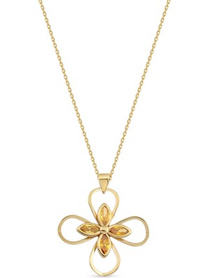 Orena Jewelry Yellow Flower 14 Ayar Altın Kadın Kolye