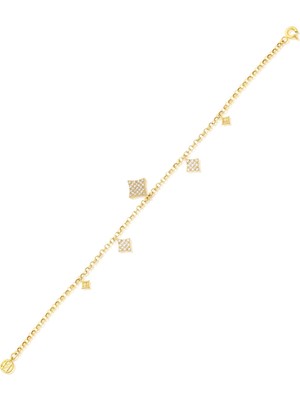 Nayra Jewelry Twinkle Swarovski Taşlı 14 Ayar Altın Kadın Bileklik