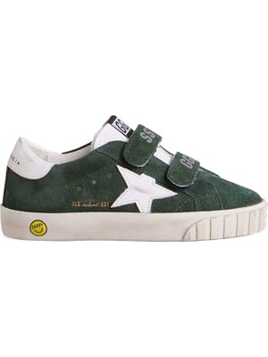 Golden Goose Old School Koyu Yeşil Unisex Çocuk Deri Sneaker