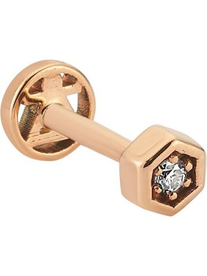 Bee Goddess Honeycomb Pırlanta Kadın Altın Piercing