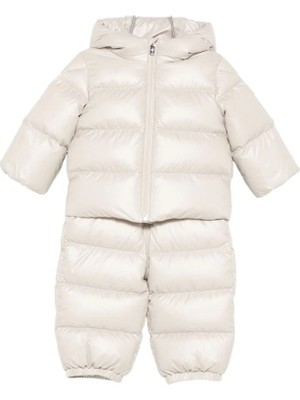 Moncler Deidre Bej Kapitoneli Çocuk Kayak Tulumu