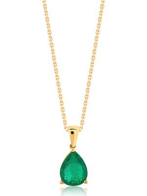 Venta Jewelry Yeşil Zümrüt Pırlanta Taşlı 18 Ayar Altın Kadın Kolye