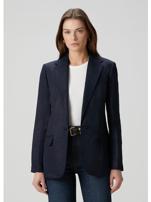 Lauren Ralph Lauren Lacivert Keten Blazer