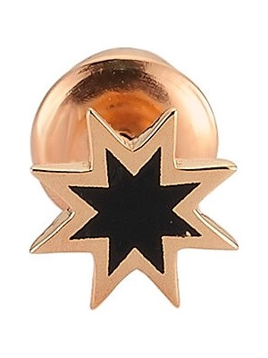Bee Goddess Venüs Star Tek Siyah Pırlanta Altın Küpe