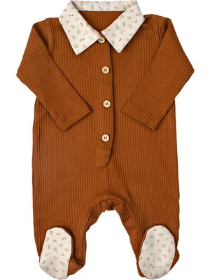 Koalav Caramel Coffee Uzun Kollu Ayaklı Unisex Bebek Tulum