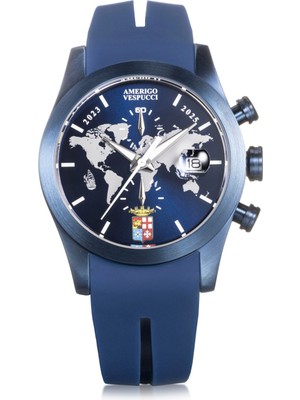 Locman Italy Amerigo Vespucci Island Chrono Mavi Silikon Erkek Kol Saati