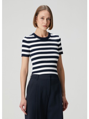 Michael Michael Kors Lacivert Beyaz Çizgili T-Shirt