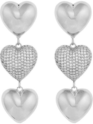 Aden Newyork Lovebomb Rhodium Pirinç Üzeri Altın Kaplama Kadın Küpe