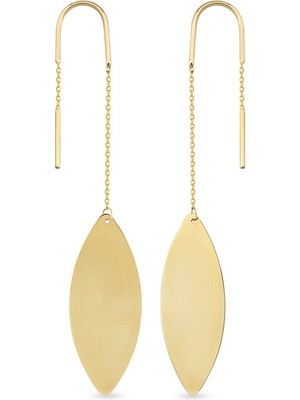 Orena Jewelry Oval Chain 14 Ayar Altın Kadın Küpe