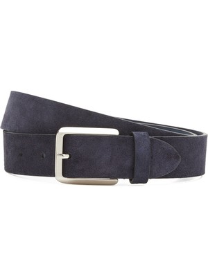  collection lacivert dikişsiz erkek süet kemer