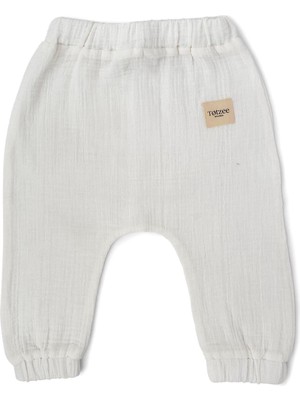 Totzee Ekru Müslin Unisex Bebek Balon Pantolon