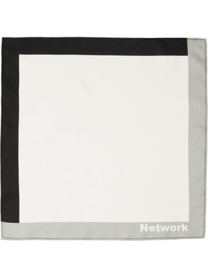 Network Beyaz Bordürlü Ipek Mendil