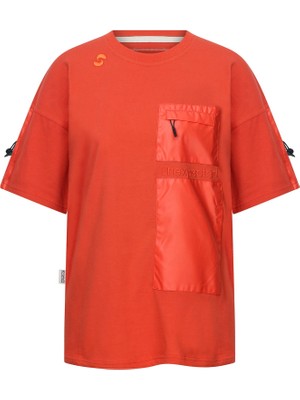 Nasaqu Zu Regular Fit Turuncu Cep Detaylı T-Shirt