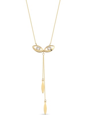 Orena Jewelry Luna Eye Taşlı 14 Ayar Altın Kadın Kolye