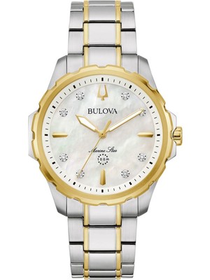 Bulova Marine Star 98P227 Gri/altın Rengi Çelik Kadın Kol Saati
