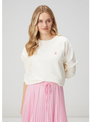  club kırık beyaz basic sweatshirt