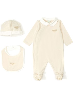 Fendi Bej Unisex Bebek Tulum Seti